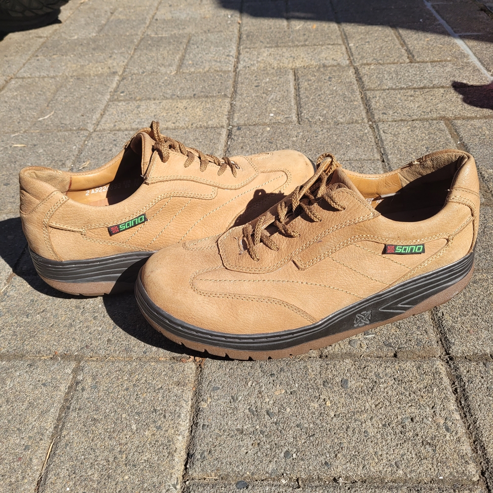 Mephisto Tan Leather Men's Sneakers